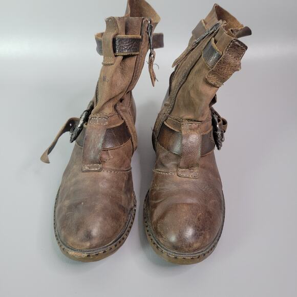 AS.98 Boho Biker Ankle Boots Italian Zipper Bootie Size 38 US 7.5-8 FLAWS READ - Picture 3 of 12